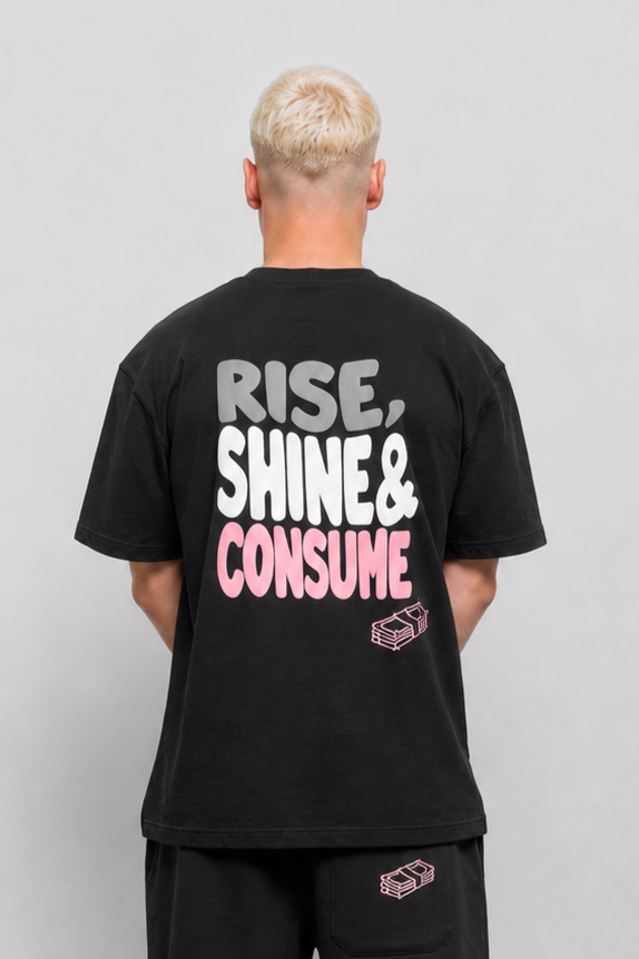 BLACK PINK RISE TEE