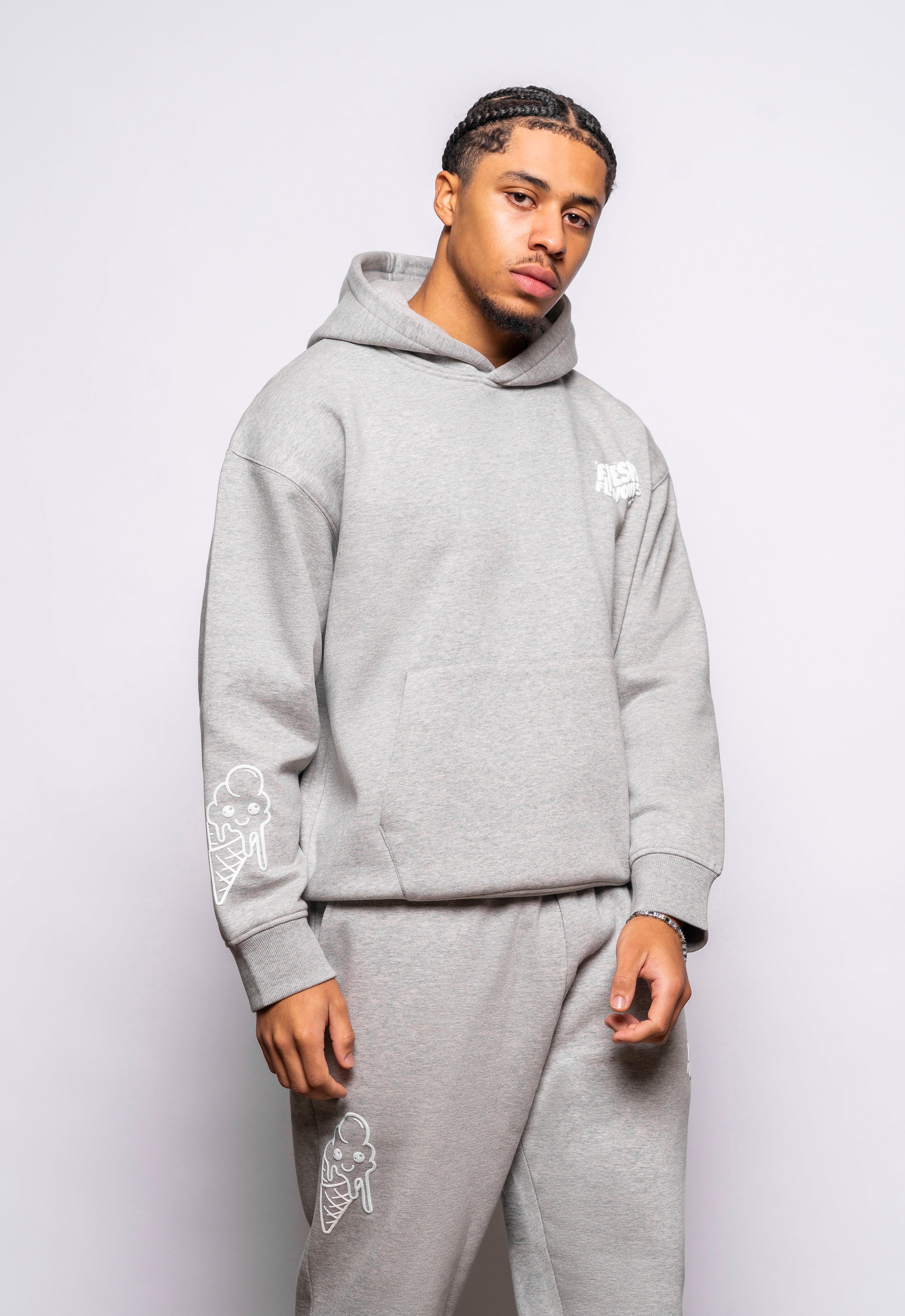 GREY MARL FRESH FLAVOURS HOODIE