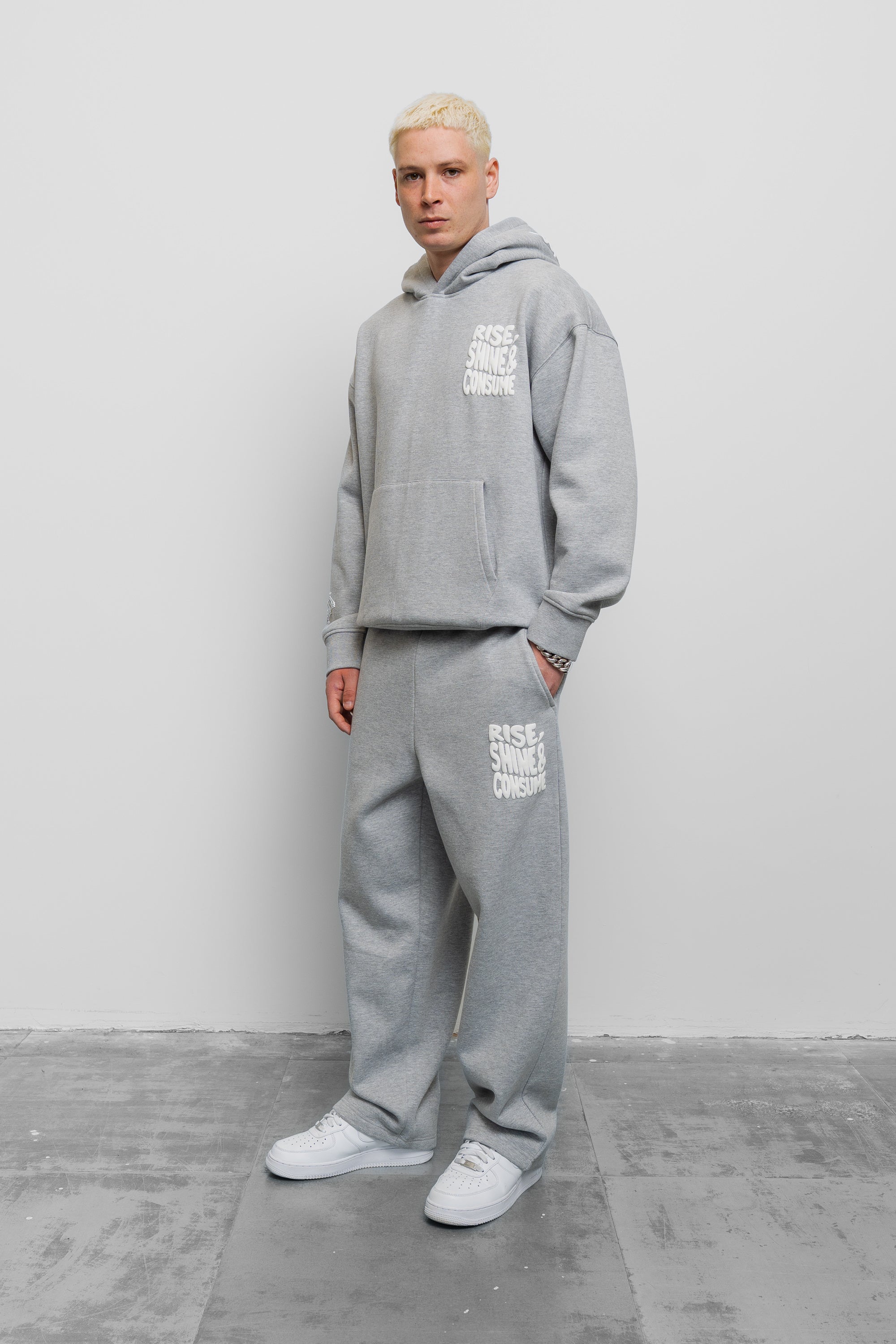 GREY MARL RISE HOODIE