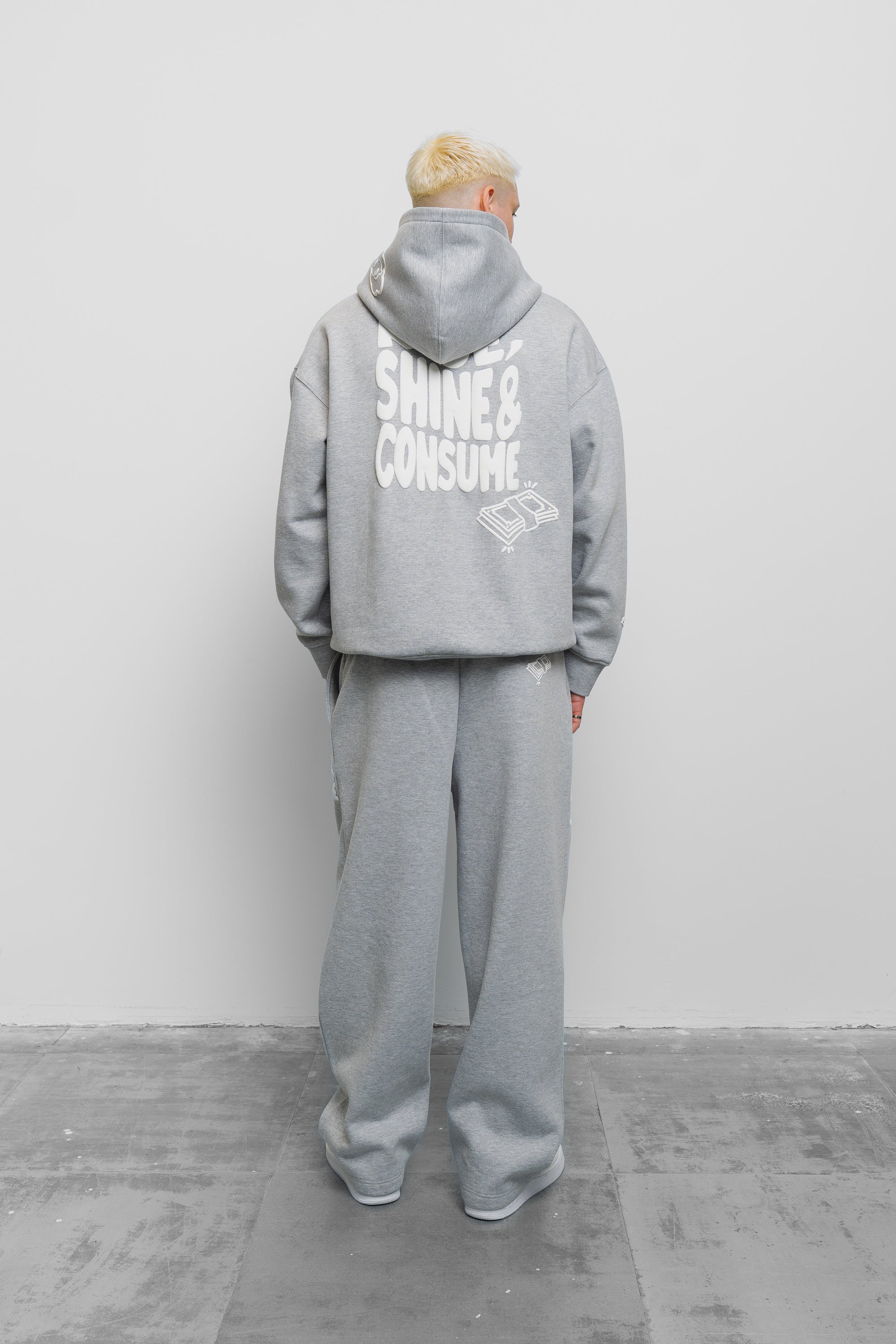 GREY MARL RISE HOODIE
