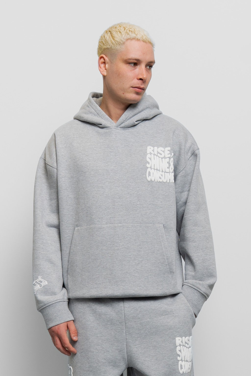 GREY MARL RISE HOODIE