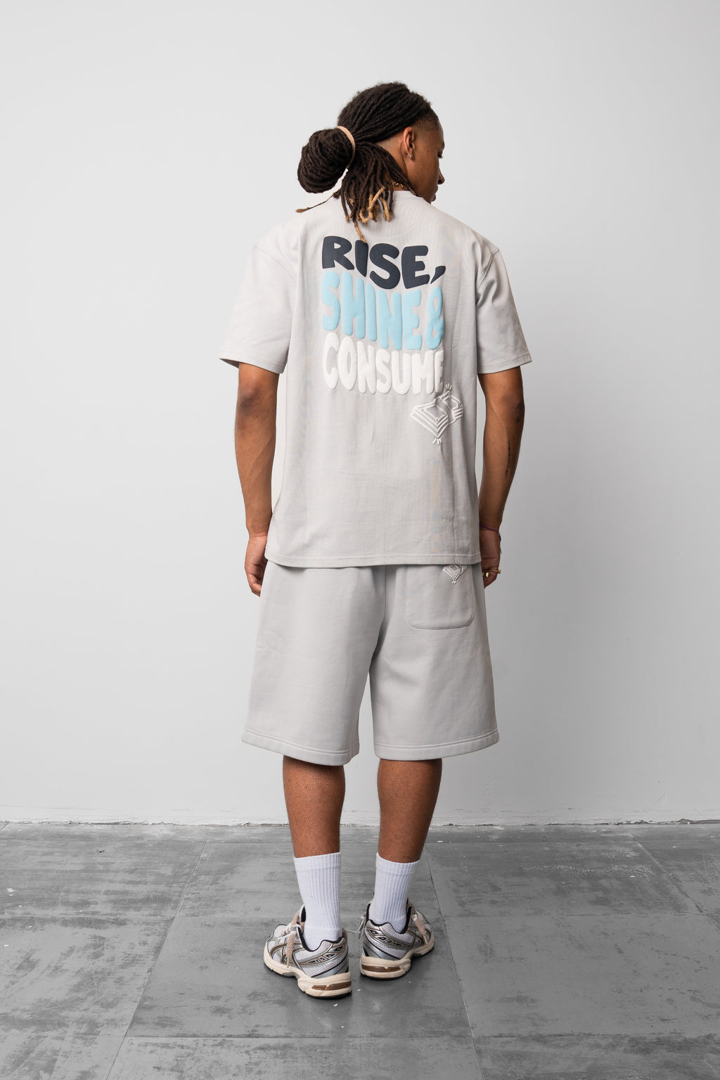 Rise, Shine & Consume Sweat Shorts - Grey