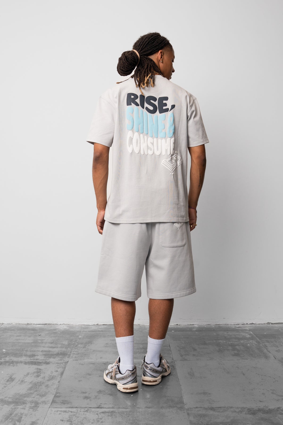 Rise, Shine & Consume Sweat Shorts - Grey