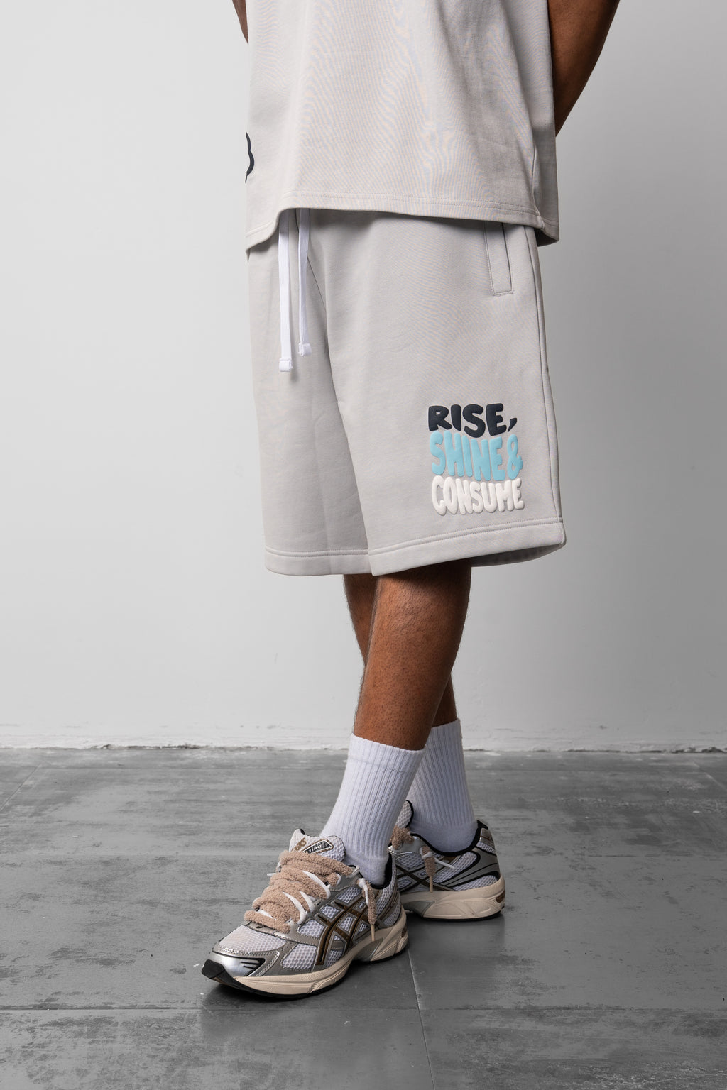 Rise, Shine & Consume Sweat Shorts - Grey